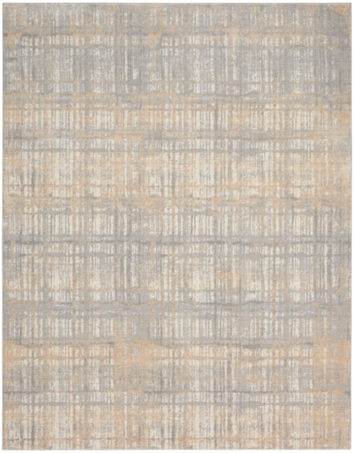 8' X 10' Grey/Ivory Rectangle Rug