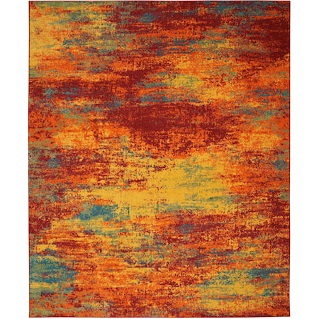 5' x 7' Flame Modern Rug