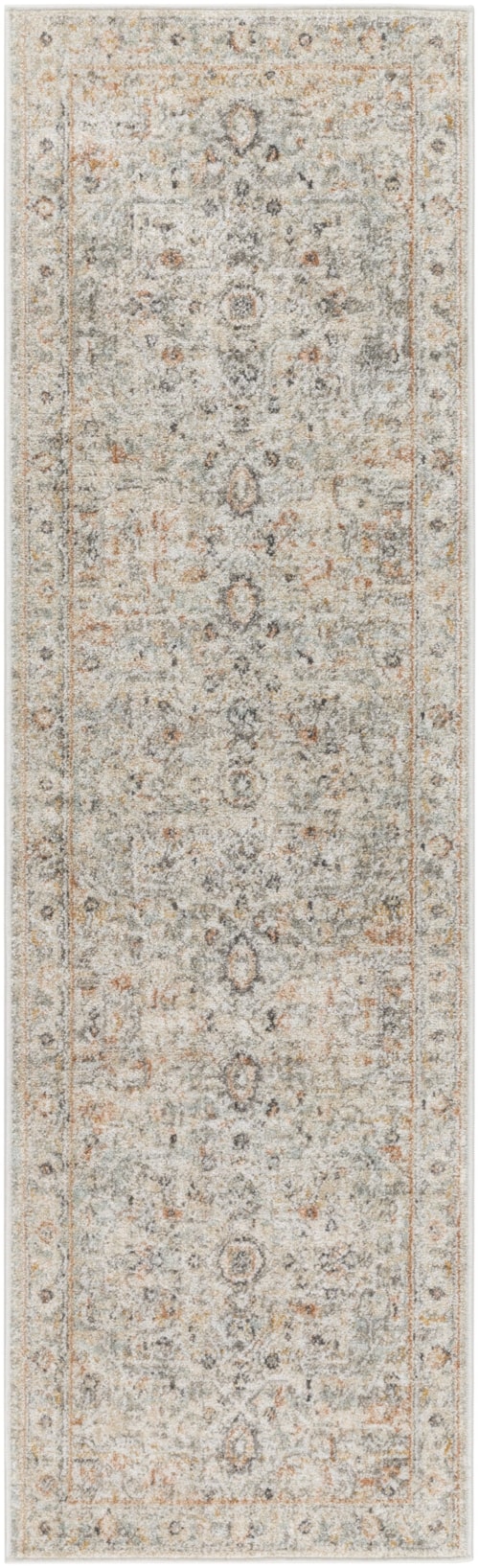 Oushak Home 2'3" X 7'6" Light Grey Vintage Indoor Rug