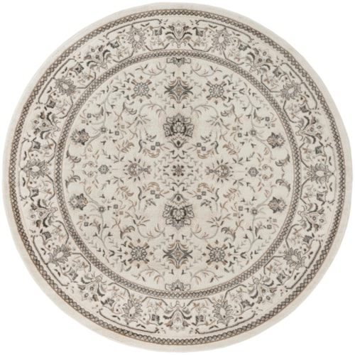 8' Round Ivory Mocha Round Rug