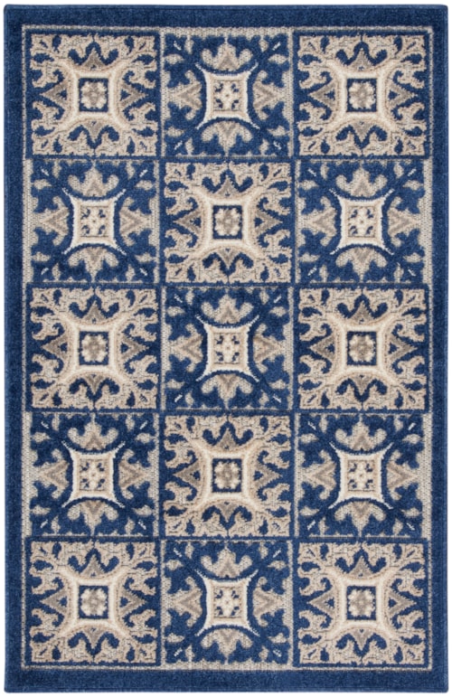 2'8" x 4' Blue Rectangle Rug