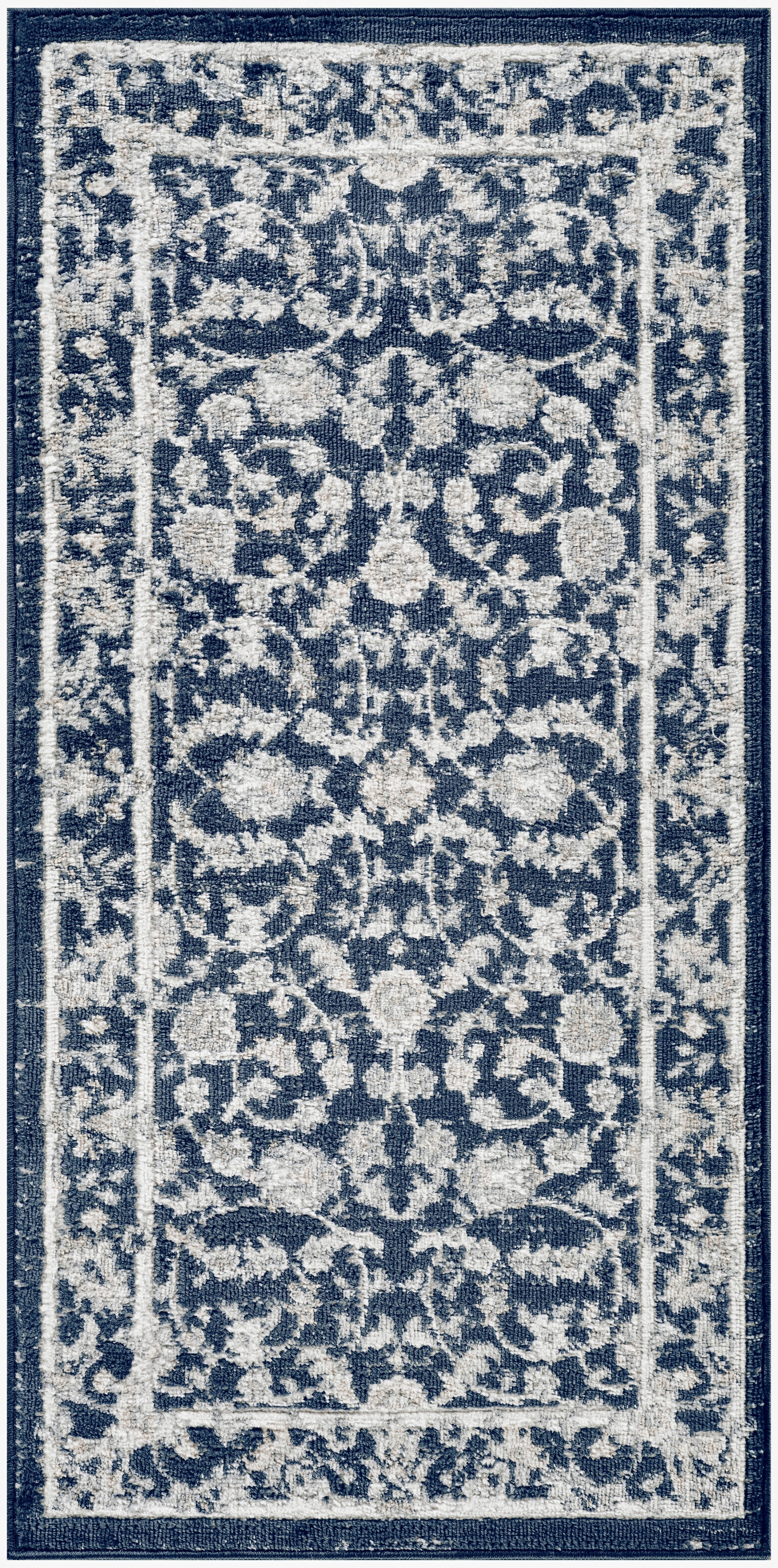 2' X 4' Slate/Ivory Rectangle Rug