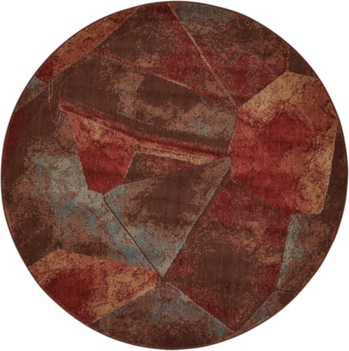 5'6" Multicolor Round Rug