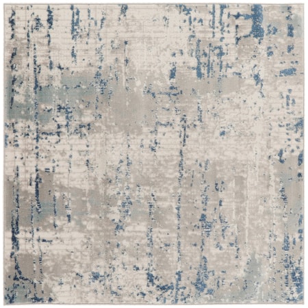 4' x Square Ivory Grey Blue Modern Rug