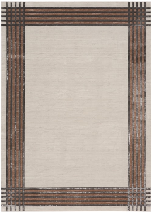 7'10" x 9'10" Ivory Silver Rectangle Rug