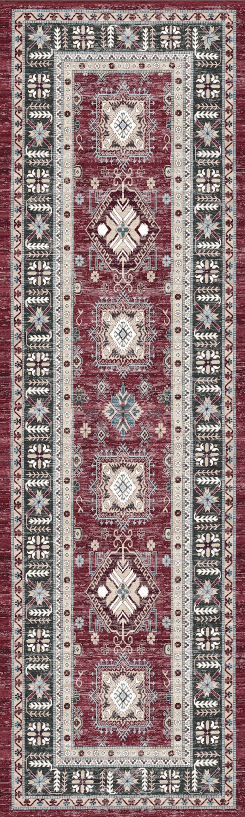 2'3" x 7'6" Red Runner Rug