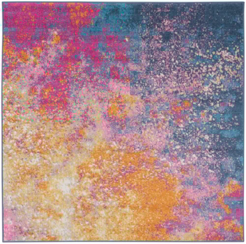 5'3" x 5'3" Sunburst Square Rug