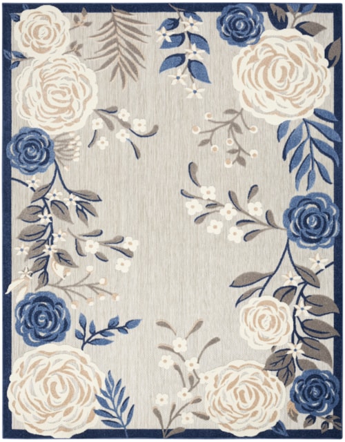 3'6" x 5'6" Blue/Grey Rectangle Rug