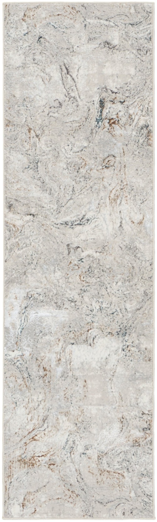 2'3" X 7'6" Grey Multicolor Runner Rug