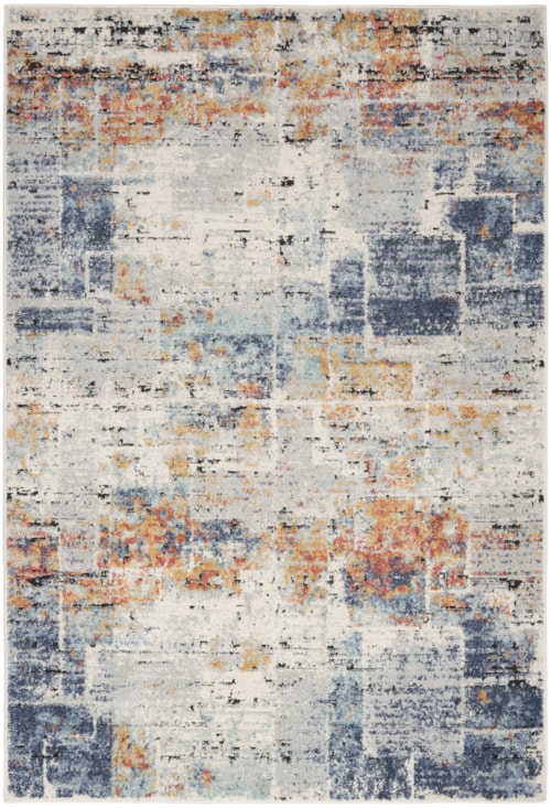 5'3" X 7' Blue Multicolor Rectangle Rug