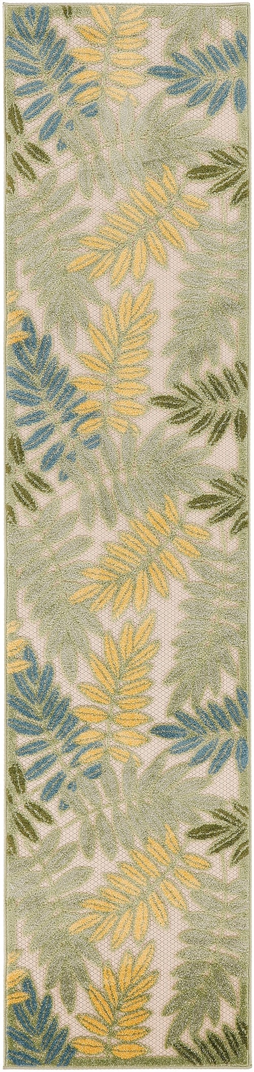 2'3" X 8' Green Multicolor Runner Rug