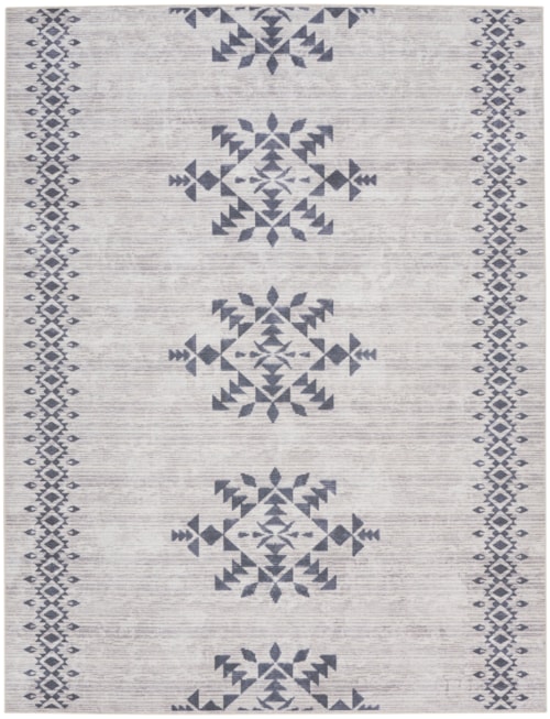9'2" X 12' Ivory/Charcoal Rectangle Rug