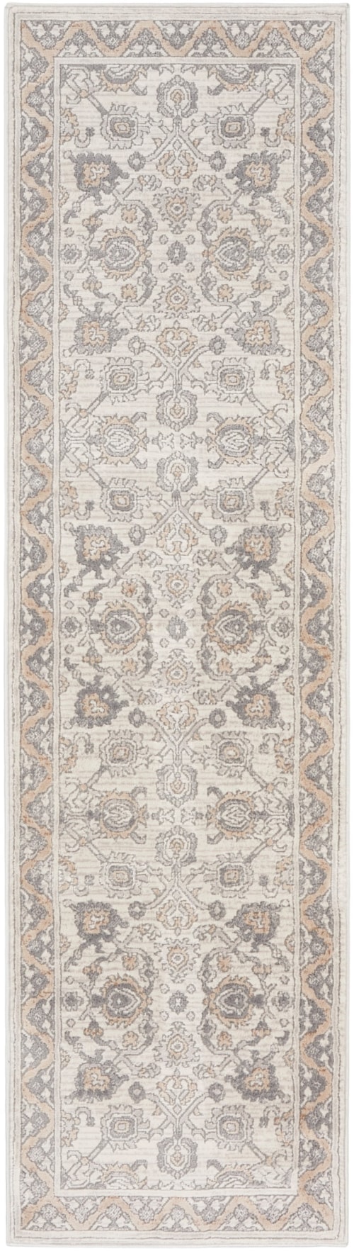2'2" X 7'6" Cream Grey Runner Rug