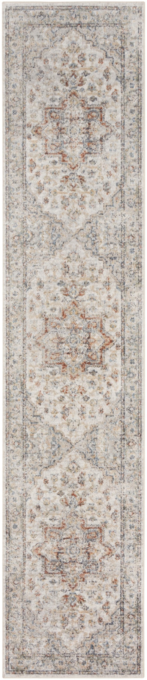 2' X 6' Grey Multicolor Runner Rug