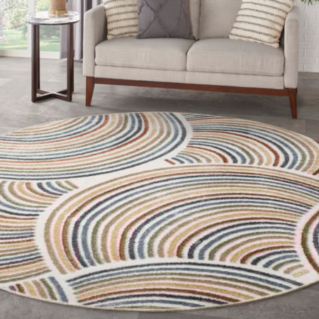 7'10" Round  Rug