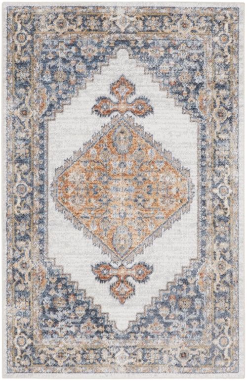 2'2" x 4' Grey/Gold Rectangle Rug