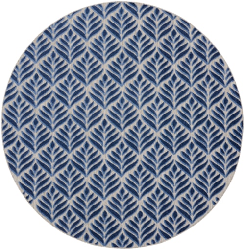 5'3" Round Blue Round Rug
