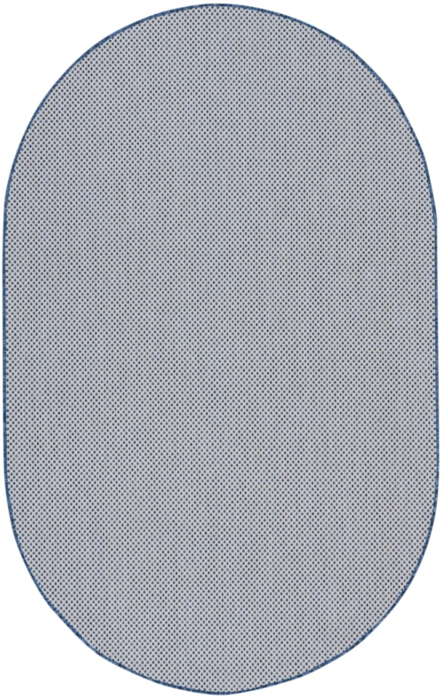 5' x 8'Oval Ivory Blue Oval Rug