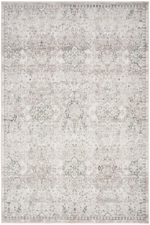 7'10" X 9'10" Cream Grey Rectangle Rug