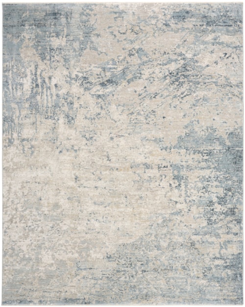 7'10" X 10'2" Blue Silver Rectangle Rug