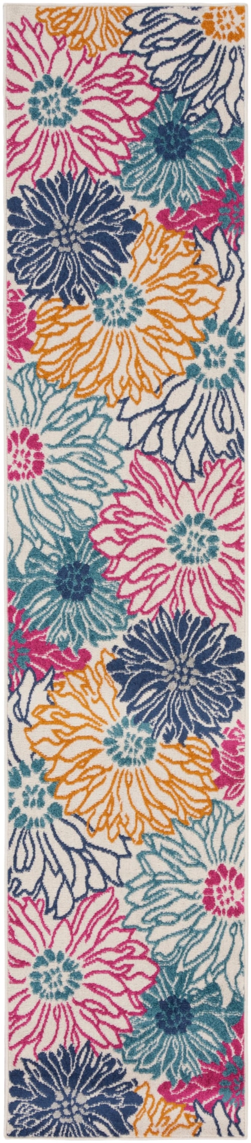 2'2" x 10' Ivory/Multi Rug