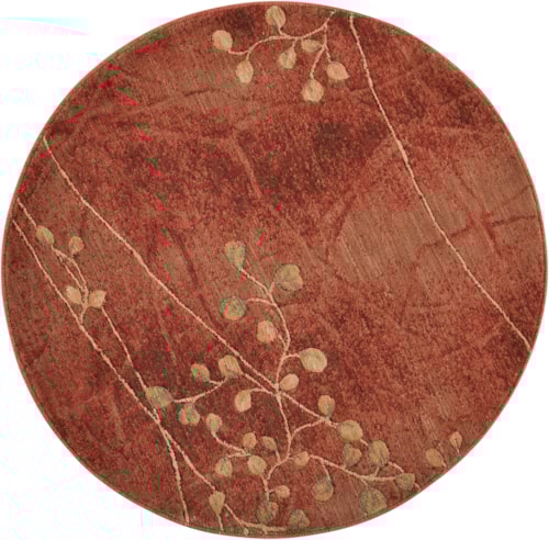 3'6" Flame Round Rug