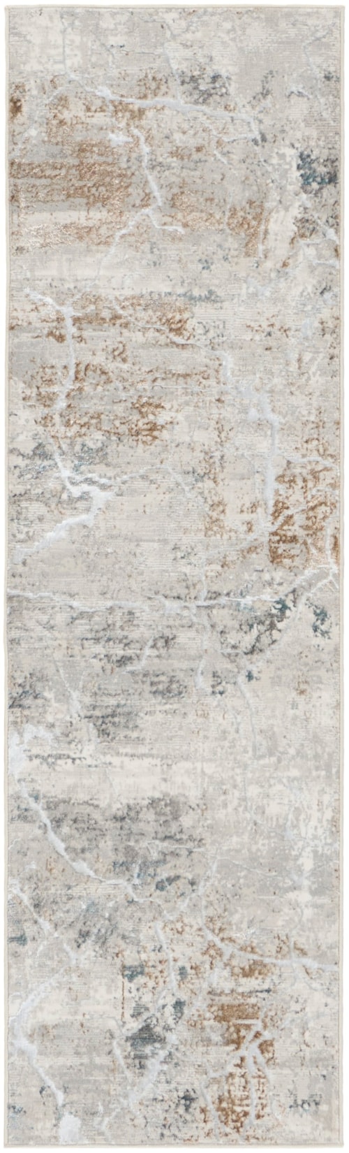 2'3" X 7'6" Grey Multicolor Runner Rug
