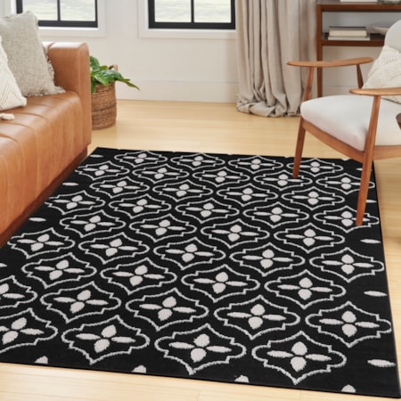 4&apos; x 6&apos; Black Ivory Modern Rug