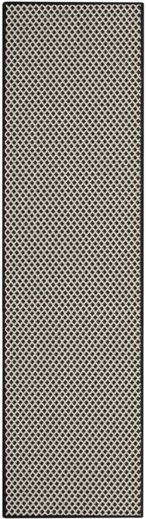 2' X 6' Black White Runner Rug