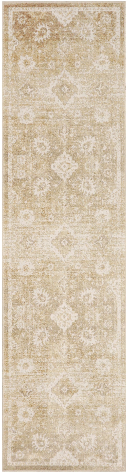 2' X 6' Ivory Gold Runner Rug