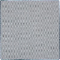 5' Ivory Blue Square Rug