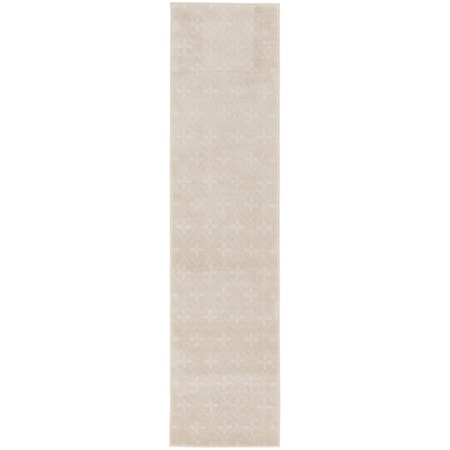2'2" x 7'6" Ivory Beige Modern Rug