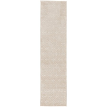 2'2" x 7'6" Ivory Beige Modern Rug