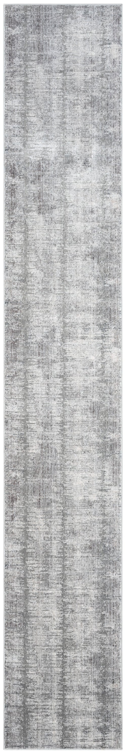 2'2" x 12' Grey White Rug