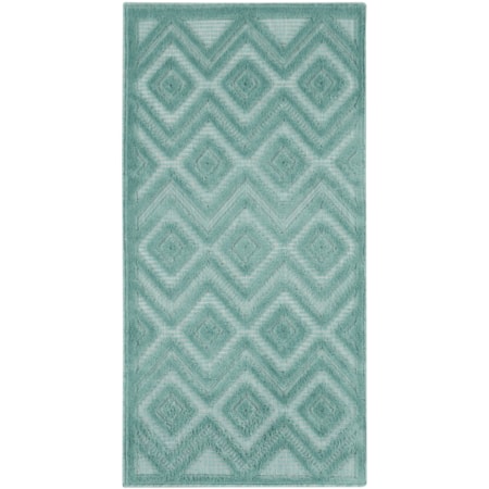 2' x 4' Aqua/Teal Modern Rug