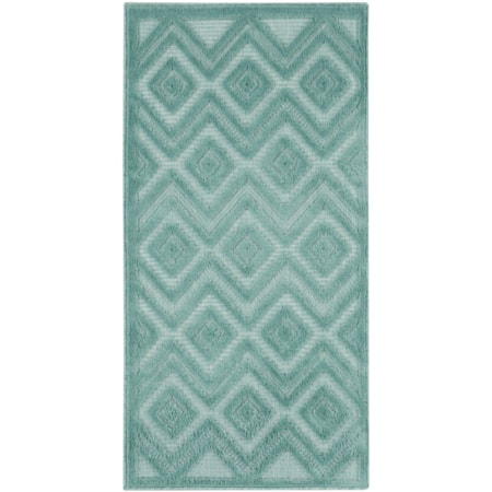 2' x 4' Aqua/Teal Modern Rug
