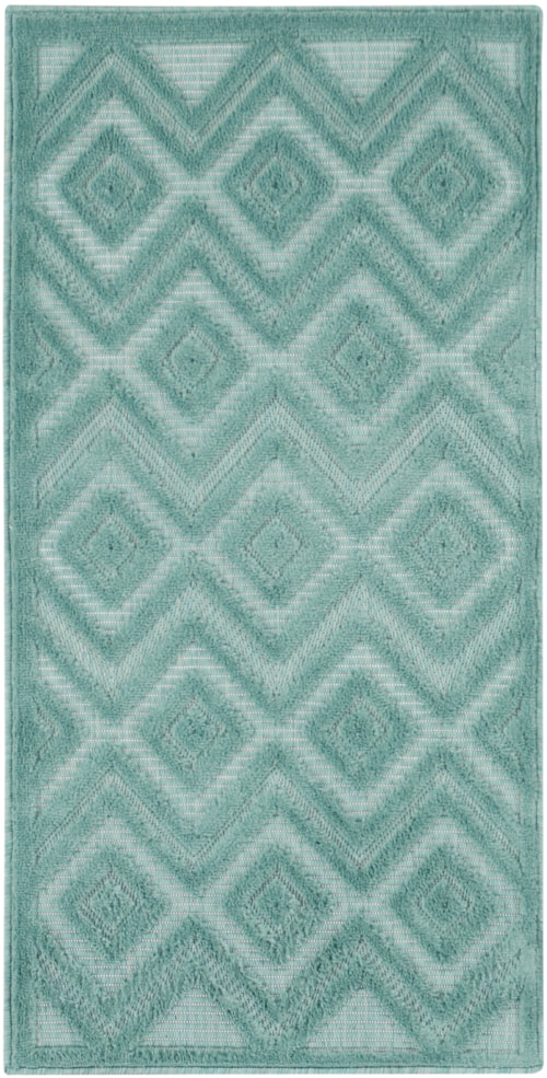Versatile 2' X 4' Aqua/Teal Modern Rug