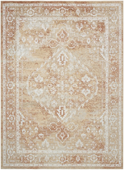 6'7" X 9' Rust Multicolor Rectangle Rug