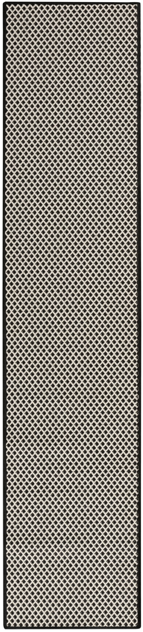 2'2" X 8' Black White Runner Rug