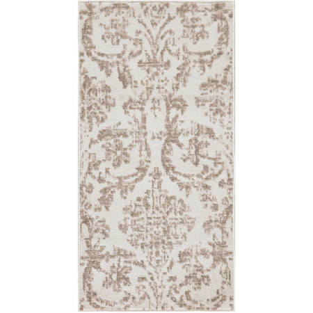 2' x 4' Ivory Beige Vintage Rug