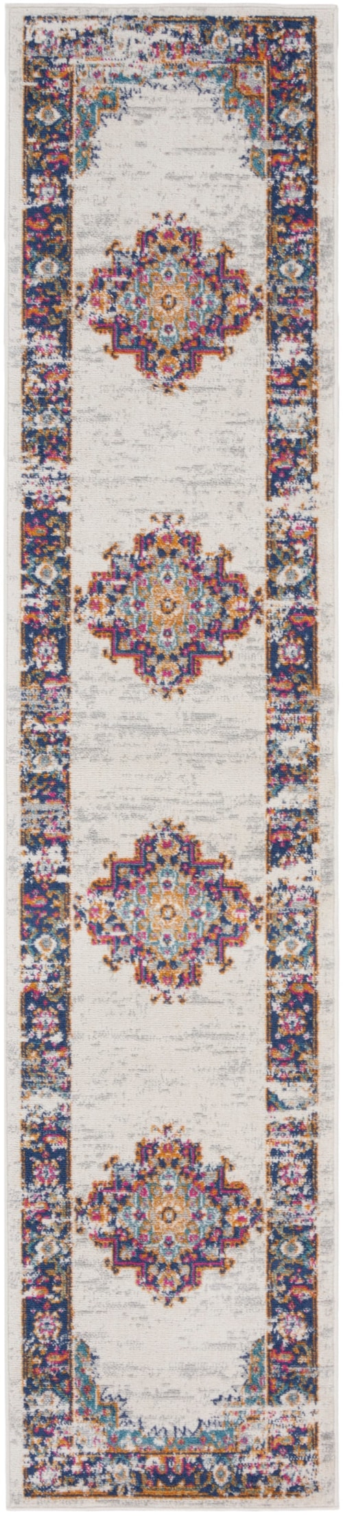 2'2" x 10' Ivory Blue Rug