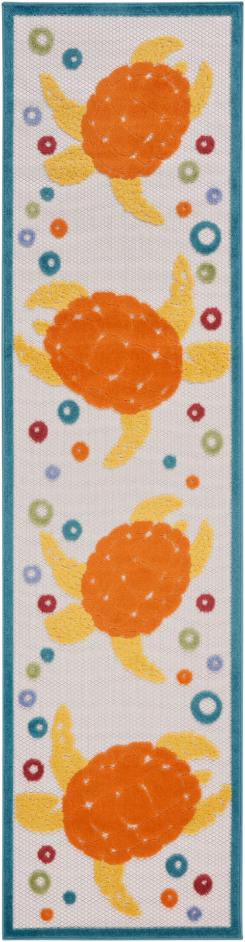 2' x 6' Teal Multi Runner Rug