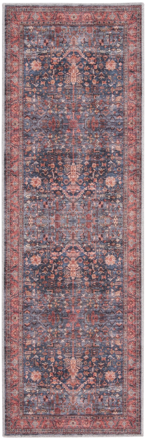 2' x 6' Runner Navy Brick Rug