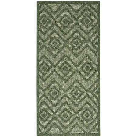 2' x 4' Green Modern Rug