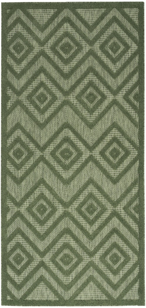 Versatile 2' X 4' Green Modern Rug