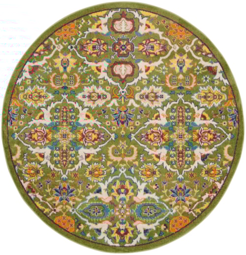 Allur 4' X Round Sage Ivory Bohemian Indoor Rug