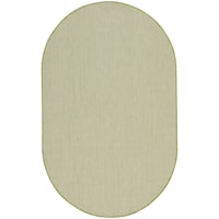 5' x 8'Oval Ivory Green Oval Rug