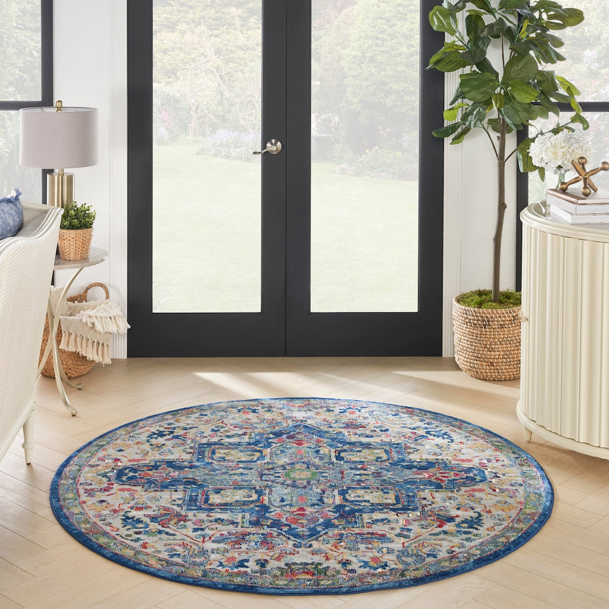 Nourison Ankara Global 4' Round  Rug