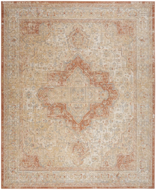 10' X 14' Beige Rust Rectangle Rug
