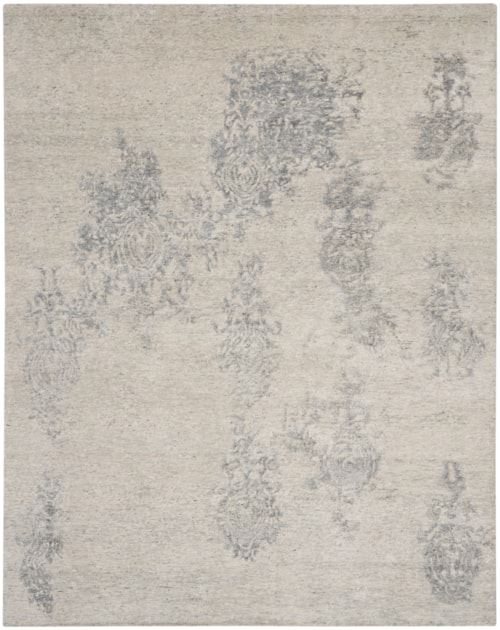7'9" X 9'9" Ivory Silver Rectangle Rug